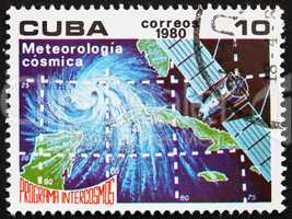 Postage stamp Cuba 1980 Meteorology, Intercosmos