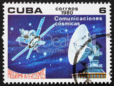Postage stamp Cuba 1980 Satellite Communications, Intercosmos