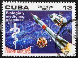 Postage stamp Cuba 1980 Biology and Medicine, Intercosmos