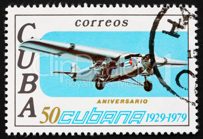 Postage stamp Cuba 1979 Ford Trimotor, Airplane