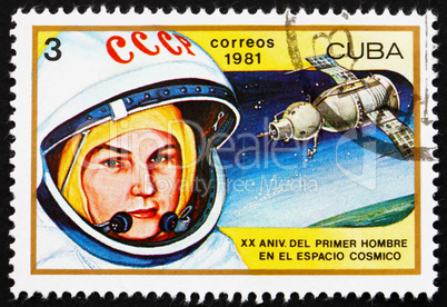 Postage stamp Cuba 1981 Valentina Tereshkova, 1st Woman in Space