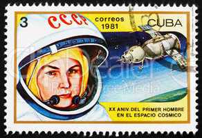 Postage stamp Cuba 1981 Valentina Tereshkova, 1st Woman in Space