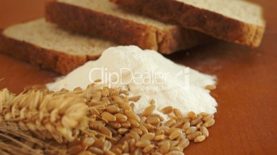 Wheat Grain Flour Bread Dolly Shot