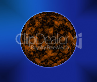 Unknown planet on a dark blue background