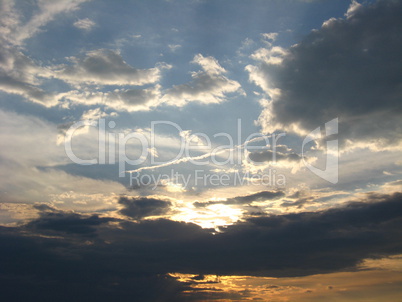 Evening landscape with clouds
