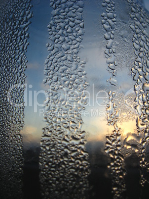 Glass with drops of condensate