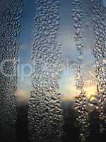 Glass with drops of condensate