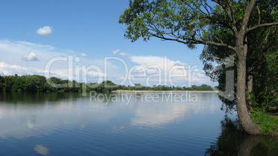 the beautiful summer landscape with river