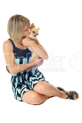 girl and chihuahua