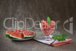 Still Life with ripe watermelon