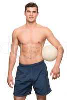 Mann mit Volleyball