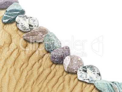 sand dunes, rocks in a limited background
