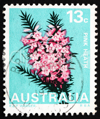 Postage stamp Australia 1968 Pink Heath, Victoria, State Flower