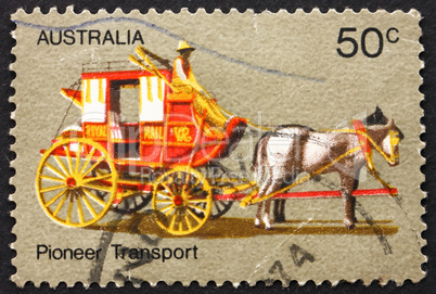 Postage stamp Australia 1972 Coach Transport, Pioneer Life