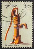 Postage stamp Australia 1972 Water Pump, Pioneer Life