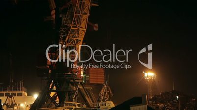 Cargo crane in a port