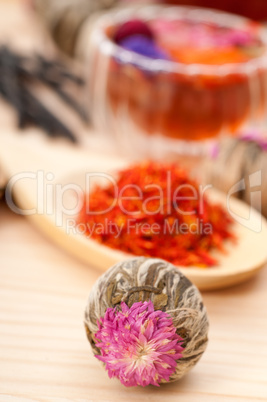 Herbal natural floral tea infusion with dry flowers