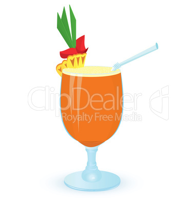 Pineapple cocktail vector illustration