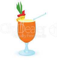 Pineapple cocktail vector illustration