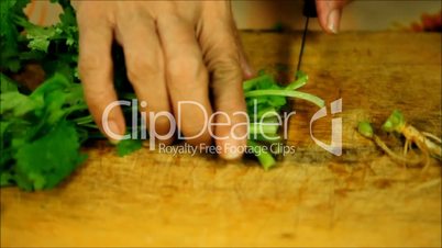 Cutting coriander