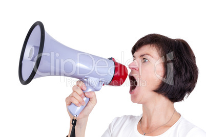 Woman with megaphone