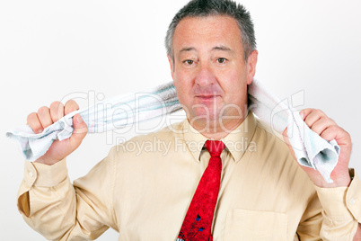 Businessman with towel