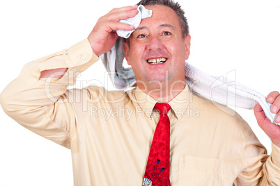 Businessman with towel