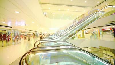 Shopping mall in HongKong. Timelapse