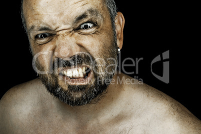 angry man with beard