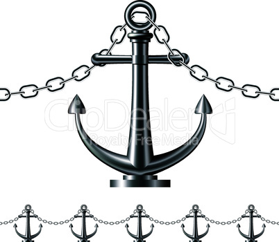 Seamless steel fence featuring an anchor