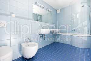 modern blue bathroom