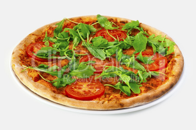 Pizza Margharita with arugula