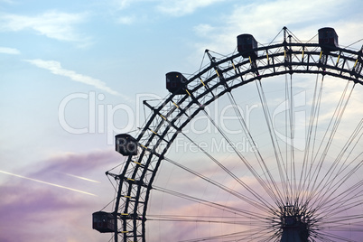Famous and historic Ferris Wheel of prater park vienna