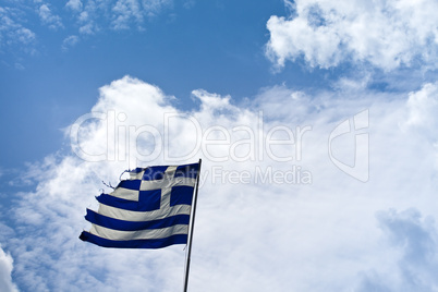 Torn flag of Greece