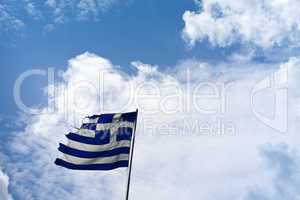 Torn flag of Greece