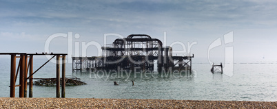 Ruin of West Pier Brighton Beach London