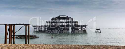 Ruin of West Pier Brighton Beach London