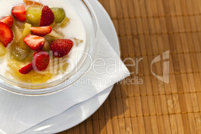 Yogurt with fresh fruits with