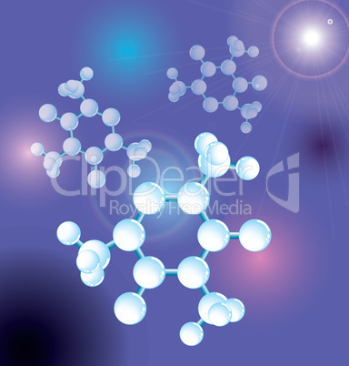 Molecule,  molecular structure with flate, science abstract background