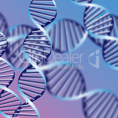 DNA helix, biochemical abstract background with defocused strands