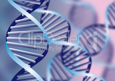 DNA helix, biochemical abstract background with defocused strands