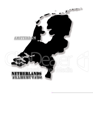 Black map of Holland