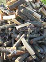 Heap of the prepared fire wood