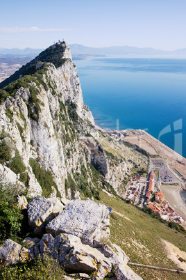 Gibraltar Rock and Mediterranean Sea