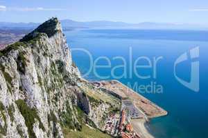 Gibraltar Rock by the Mediterranean Sea