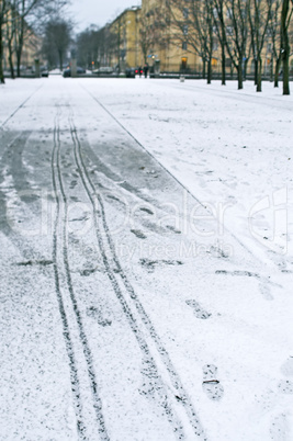 Footprints on snow