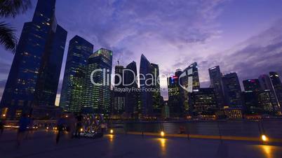 Singapore at night, timelapse in motion