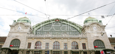 wide view of the main station of Basel, Switzerland