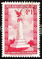 Postage stamp Chile 1965 Aviators? Monument, Santiago de Chile
