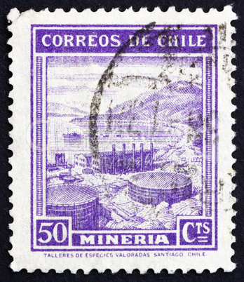 Postage stamp Chile 1938 Mining, Industry